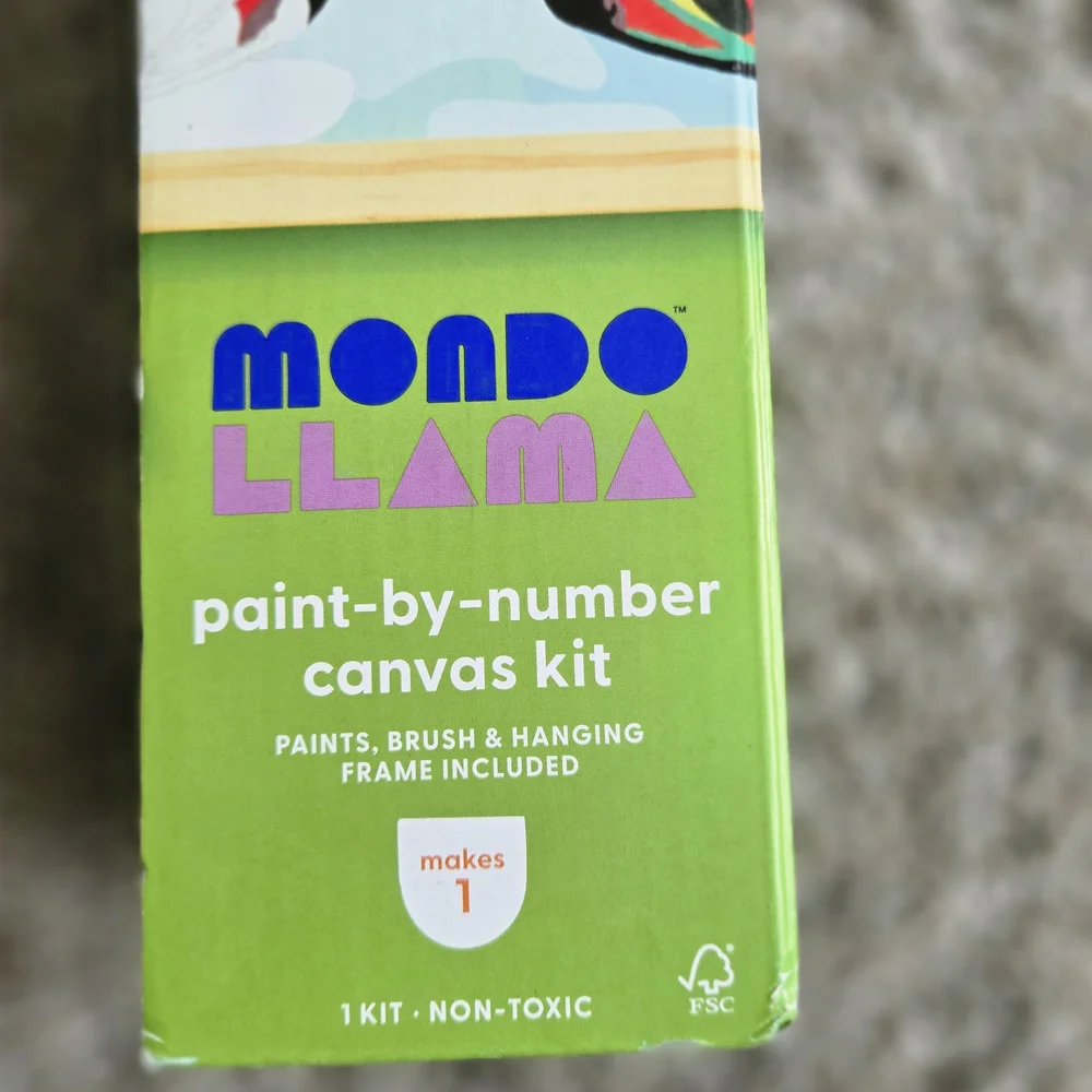 Mondo Llama Paint-by-Number Canvas Kit - Colorful Butterfly Design